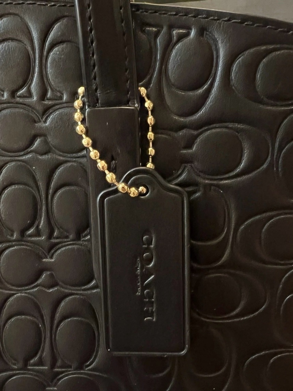 Coach Charlie Carryall 28 Signature Embossed Black Leather Handbag/Crossbody - Picture 3 of 14